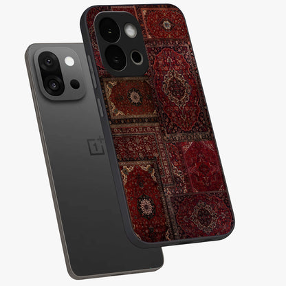Persian Velvet Tale Glass Case for 1+13S angled mockup showcasing glossy finish and rich deep tones