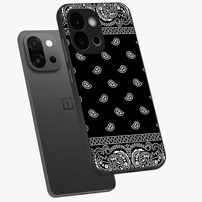 Retro Rebel Threads Glass Case for 1+13S angled mockup showcasing glossy finish and classic retro tones