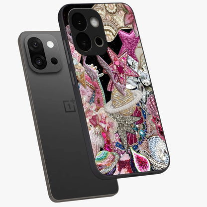 Starlit Jewel Dream Glass Case for 1+13S angled mockup showcasing glossy finish and radiant detailing