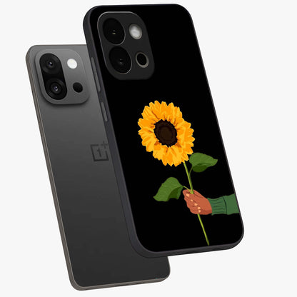 Sun Moon Stormy Sky Glass Case for 1+13S angled mockup showcasing glossy finish and bold contrast tones