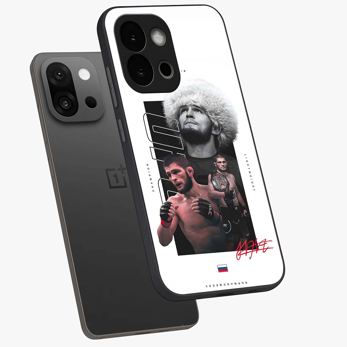 Unbeaten Warrior Legacy Glass Case for 1+13S angled mockup showcasing glossy finish and strong action detailing