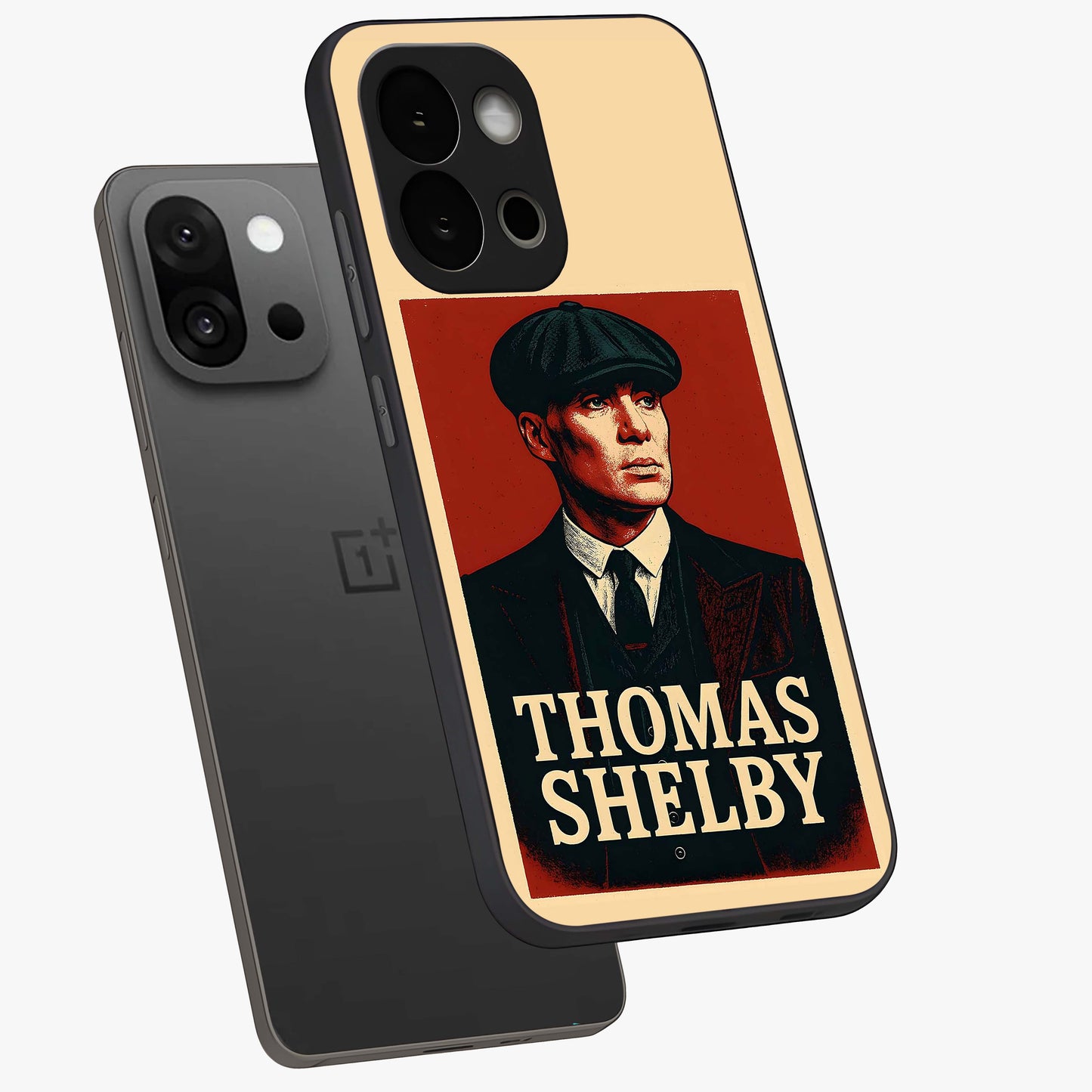 Vintage Mafia Authority Glass Case for 1+13S angled mockup showcasing glossy glass finish and dark vintage detailing