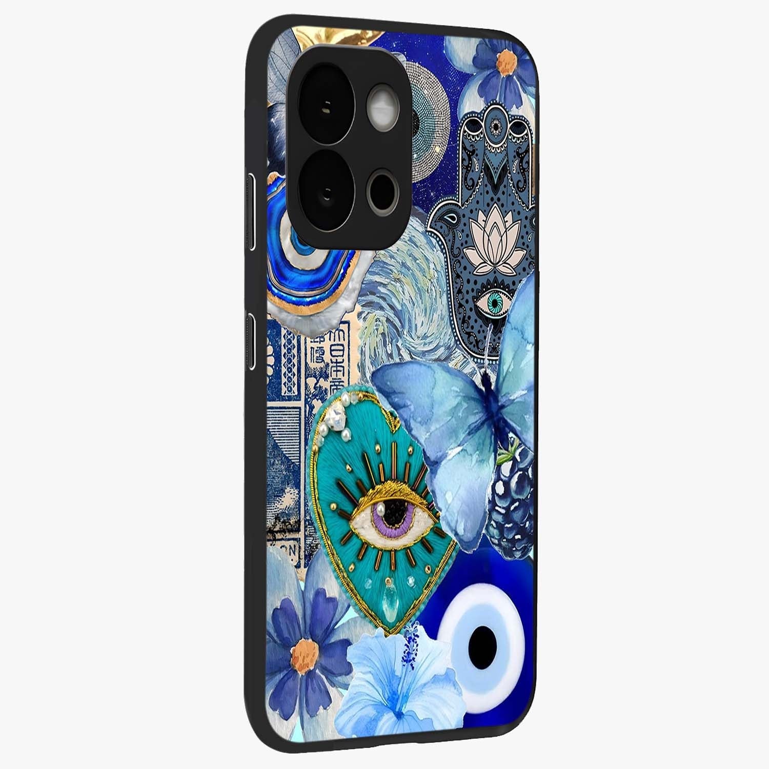 Audrey Zivan Glass Case for 1+13S side perspective highlighting sleek build and premium print detailing