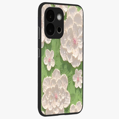 Blossom Meadow Dreams Glass Case for 1+13S side perspective highlighting serene floral design and smooth edges