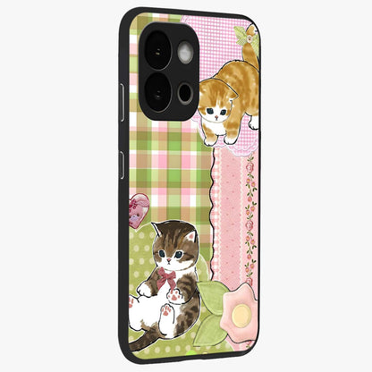 Cats Sweet Button Glass Case for 1+13S side perspective highlighting playful details and sleek premium build