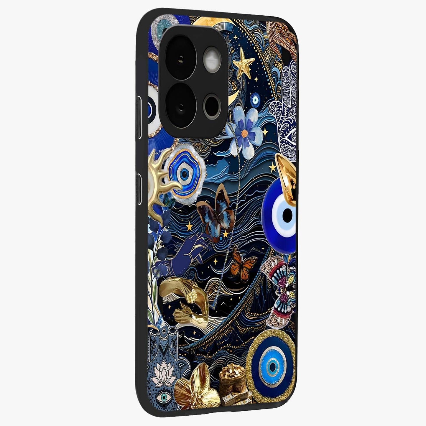 Celestial Blessing Shield Glass Case for 1+13S side perspective highlighting intricate blessing shield details
