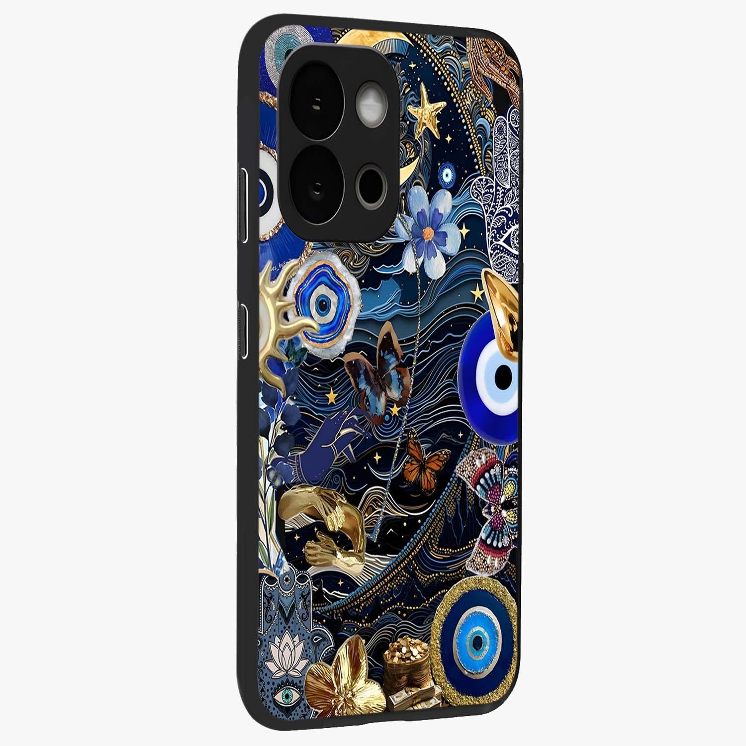 Celestial Blessing Shield Glass Case for 1+13S side perspective highlighting intricate blessing shield details