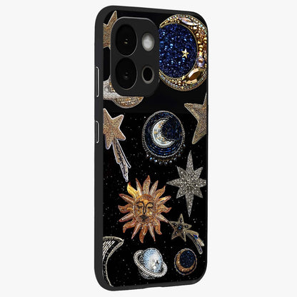 Celestial Gem Constellations Glass Case for 1+13S side perspective highlighting intricate star patterns and premium build