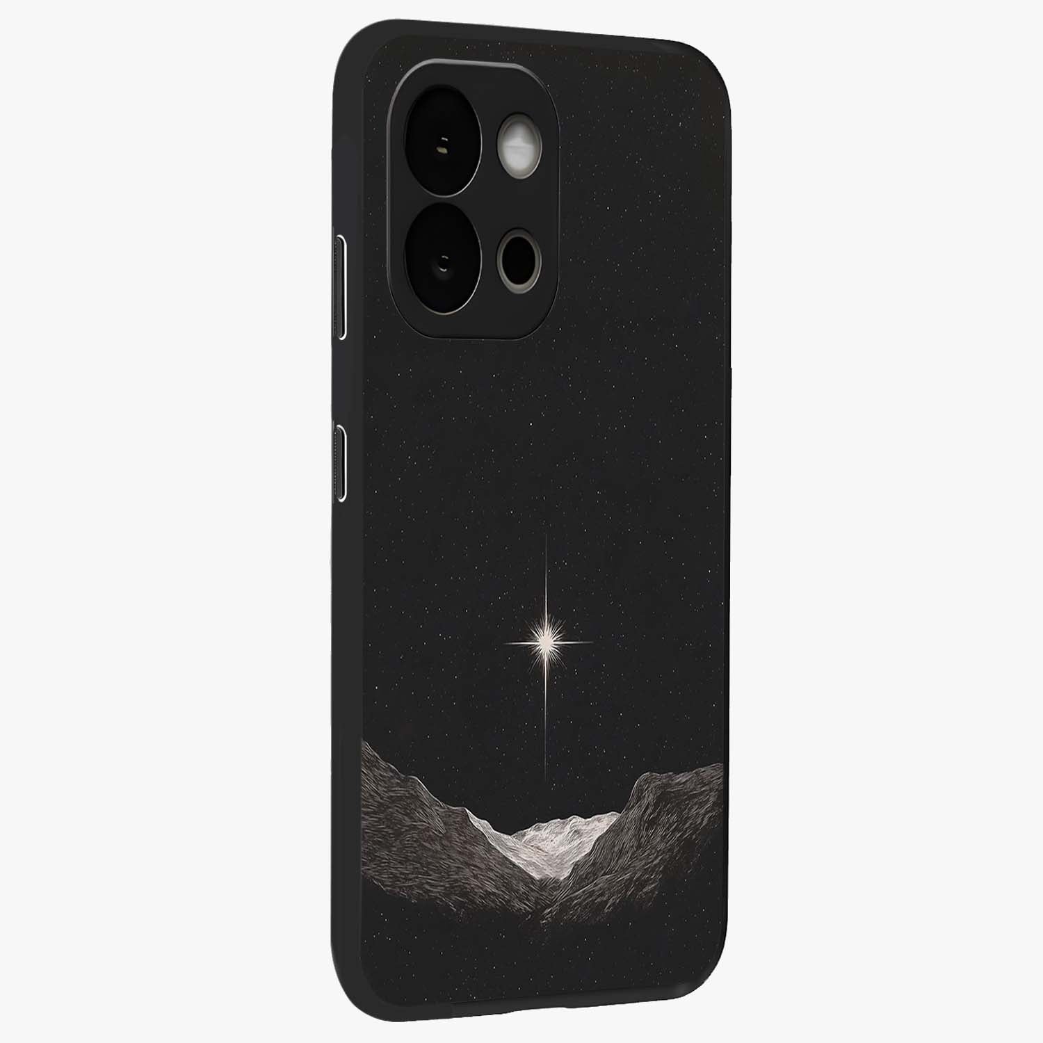 Cosmic Dream Night Glass Case for 1+13S side perspective highlighting vibrant star detailing and premium build
