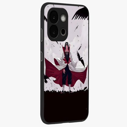 Crimson Crow Ascension Glass Case for 1+13S side perspective highlighting intricate crow detailing and premium texture