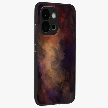 Crimson Dusk Whirl Glass Case for 1+13S side perspective highlighting fluid red textures and sleek build