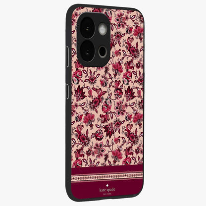 Crimson Rose Charm Glass Case for 1+13S side perspective highlighting delicate rose textures and smooth edges