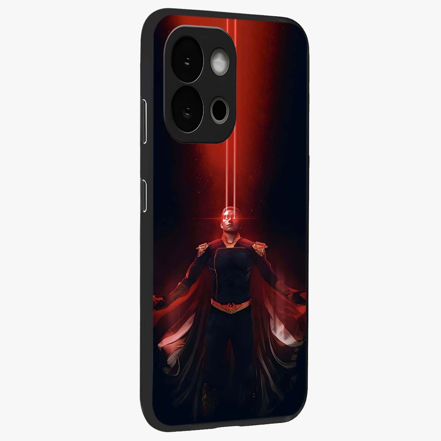 Crimson Vision Ascension Glass Case for 1+13S side perspective highlighting intense color depth and sleek build