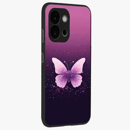 Cute Starry Butterfly Glass Case for 1+13S side perspective highlighting glowing star details and sleek edge finish