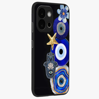 Divine Eye Bloom Glass Case for 1+13S side perspective highlighting intricate bloom patterns and sleek build