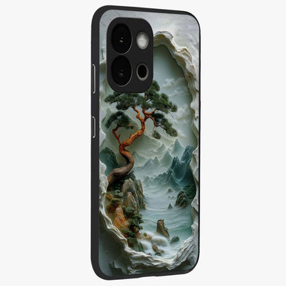 Eternal Nature Spirit Glass Case for 1+13S side perspective highlighting organic textures and sleek build