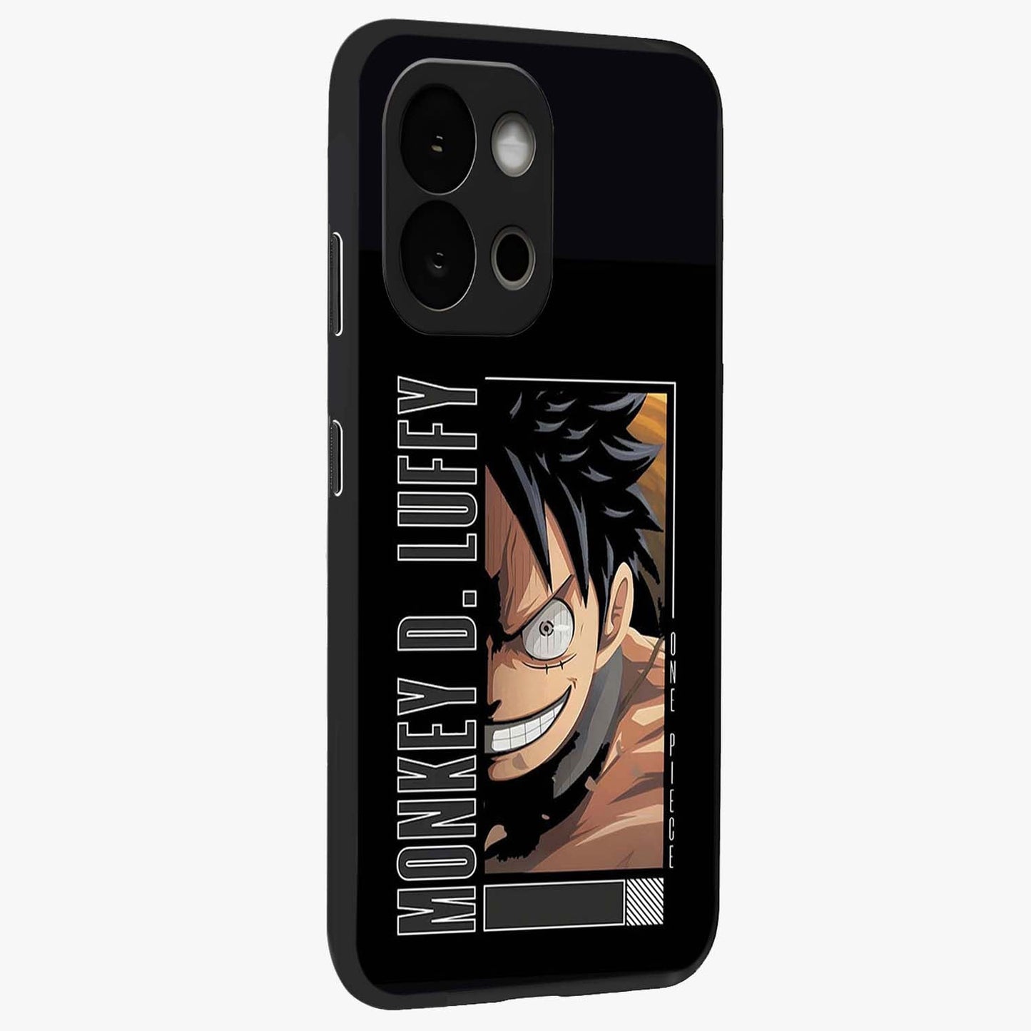 Fearless Pirate Smile Glass Case for 1+13S side perspective highlighting detailed character illustration and sleek build