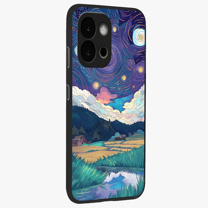 Fields Beneath the Cosmos Glass Case for 1+13S side perspective highlighting serene landscape textures and premium edges