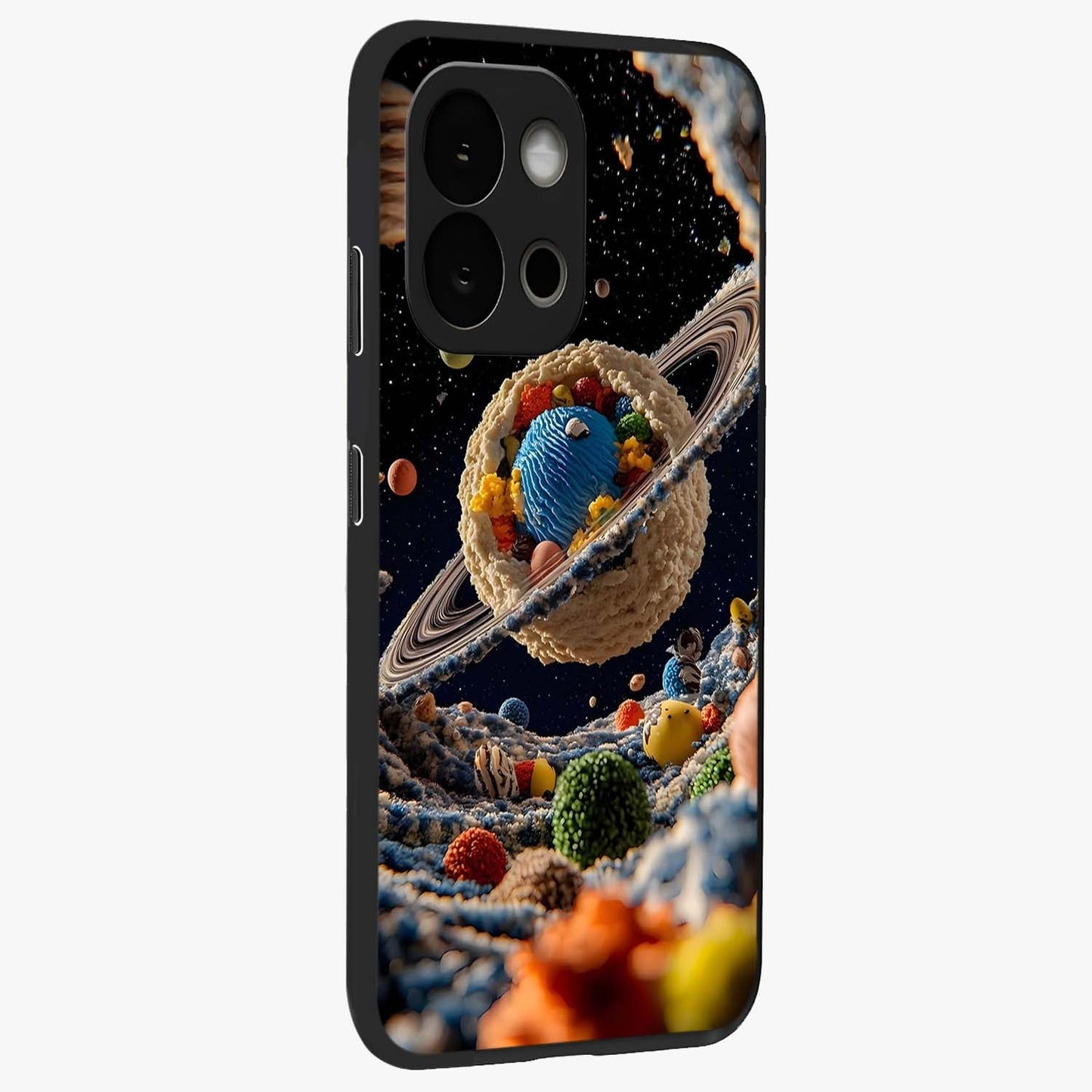 Galactic Dessert Dream Printed Glass Case for 1+13S side perspective highlighting sweet fantasy detailing and smooth build