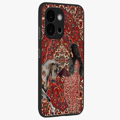 Girl With Horse Glass Case for 1+13S side perspective highlighting graceful equestrian detailing and smooth build