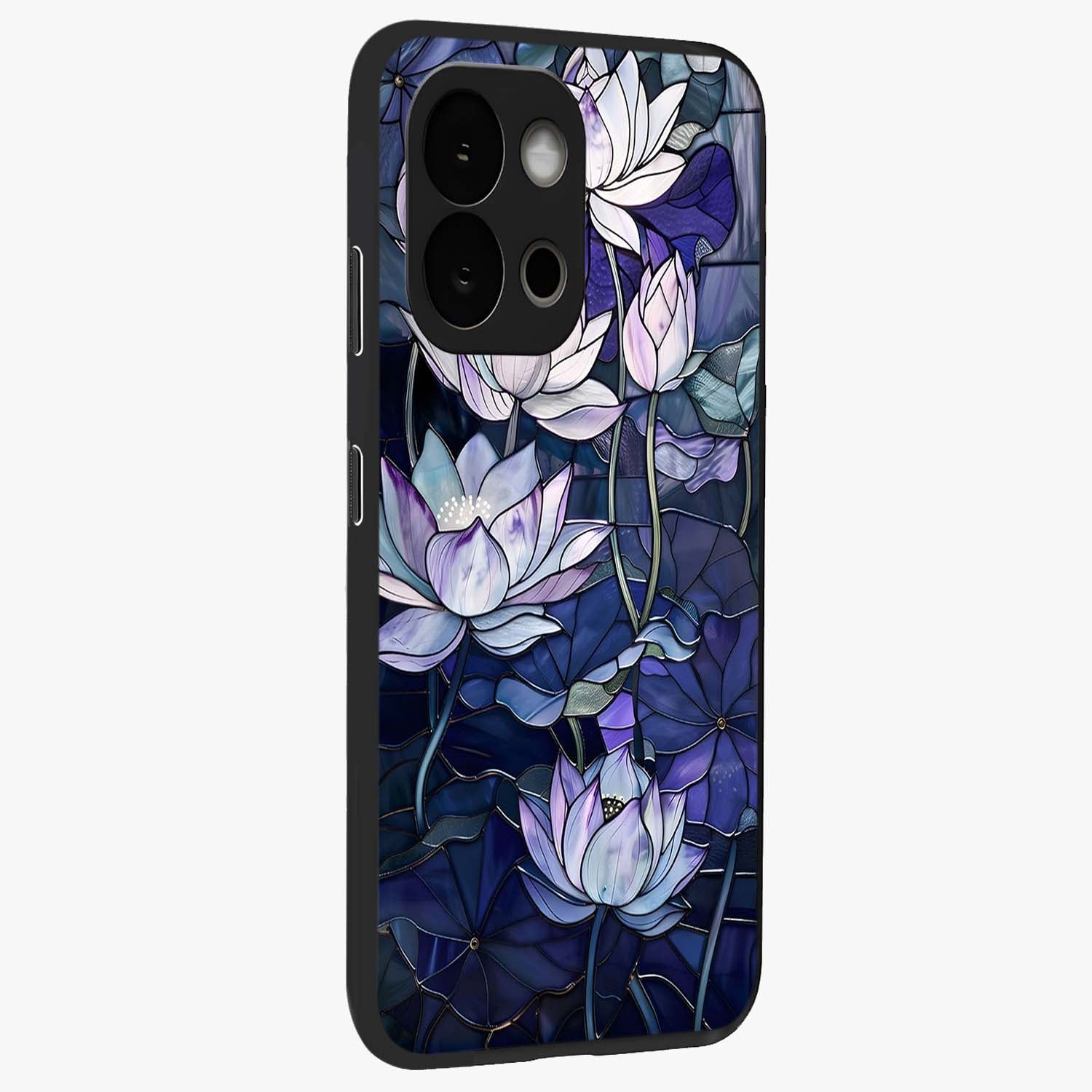 Gloss Petal Rush Glass Case for 1+13S side perspective highlighting smooth edges and rich petal textures