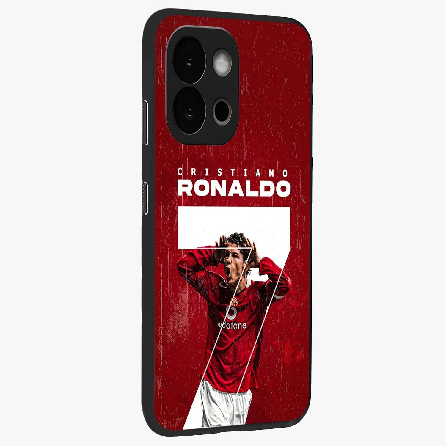 Goal Celebration Legacy Glass Case for 1+13S side perspective highlighting bold detailing and premium edge finish