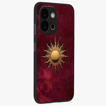 Golden Bloom Fields Glass Case for 1+13S side perspective highlighting delicate bloom textures and premium edges