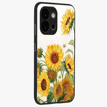 Golden Bloom Night Glass Case for 1+13S side perspective highlighting radiant bloom detailing and premium edges