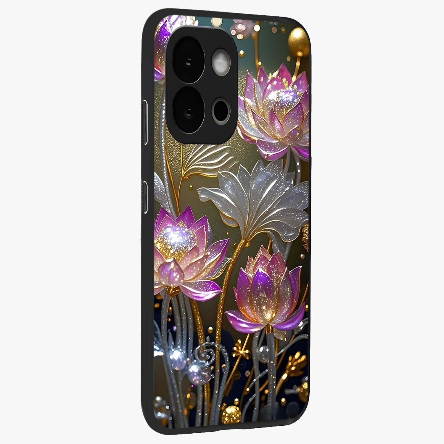 Golden Mind Moment Glass Case for 1+13S side perspective highlighting smooth textures and sleek premium build