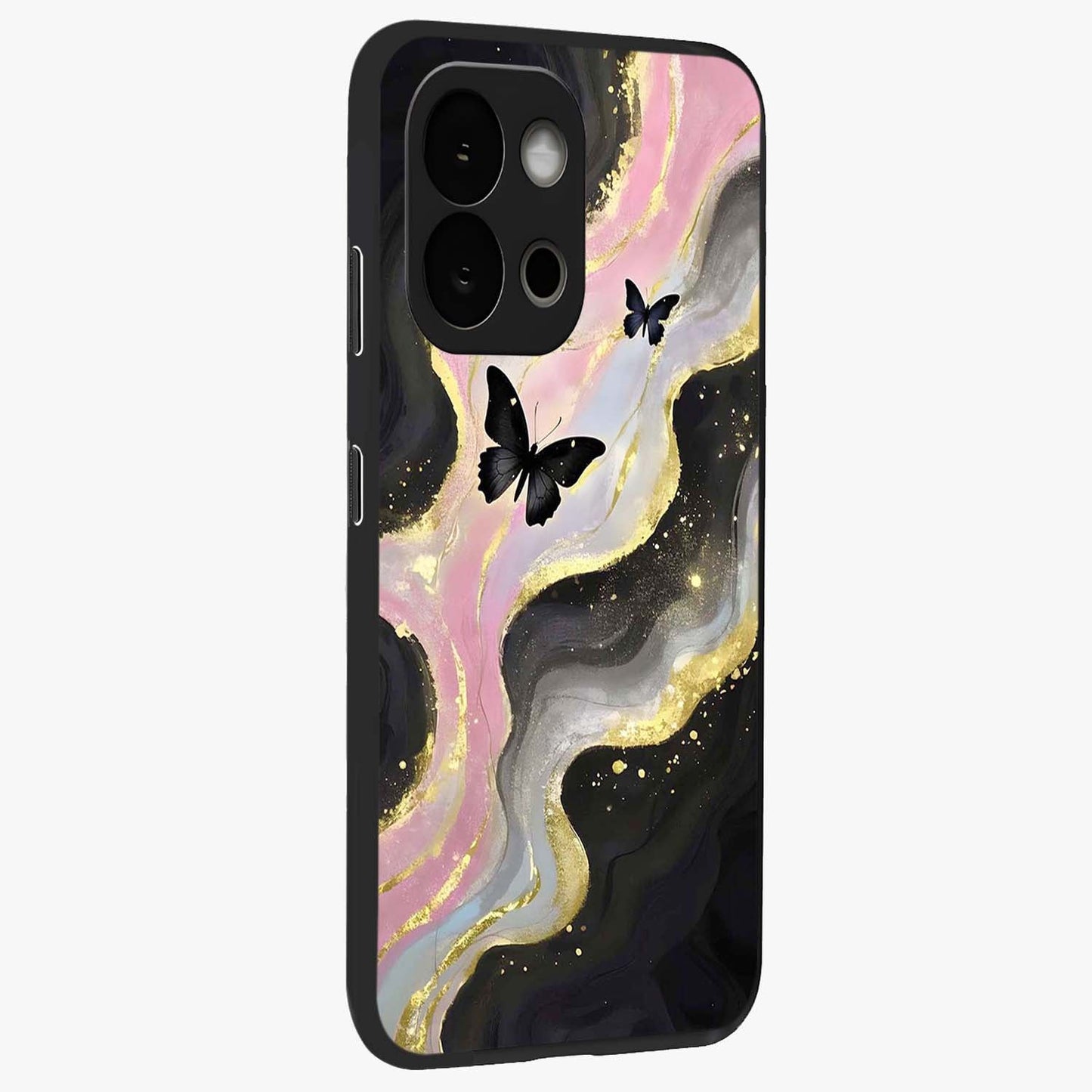 Golden Moon Horizon Glass Case for 1+13S side perspective highlighting smooth celestial detailing and sleek build