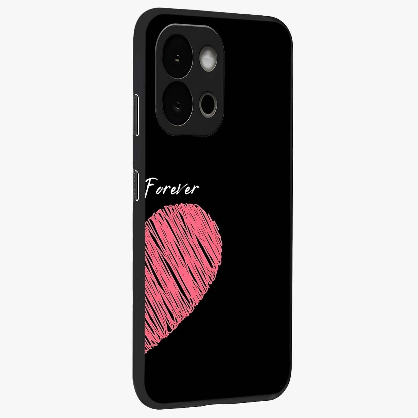 Love Forever Together Right Glass Case for 1+13S side perspective highlighting sweet illustration textures and premium edges