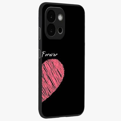 Love Forever Together Right Glass Case for 1+13S side perspective highlighting sweet illustration textures and premium edges