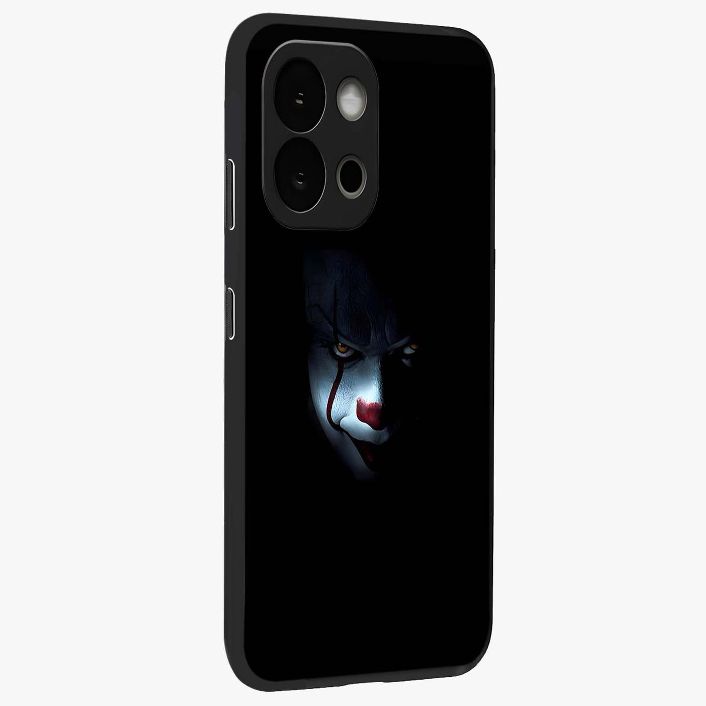 Midnight Madness Smile Glass Case for 1+13S side perspective highlighting expressive textures and sleek edges