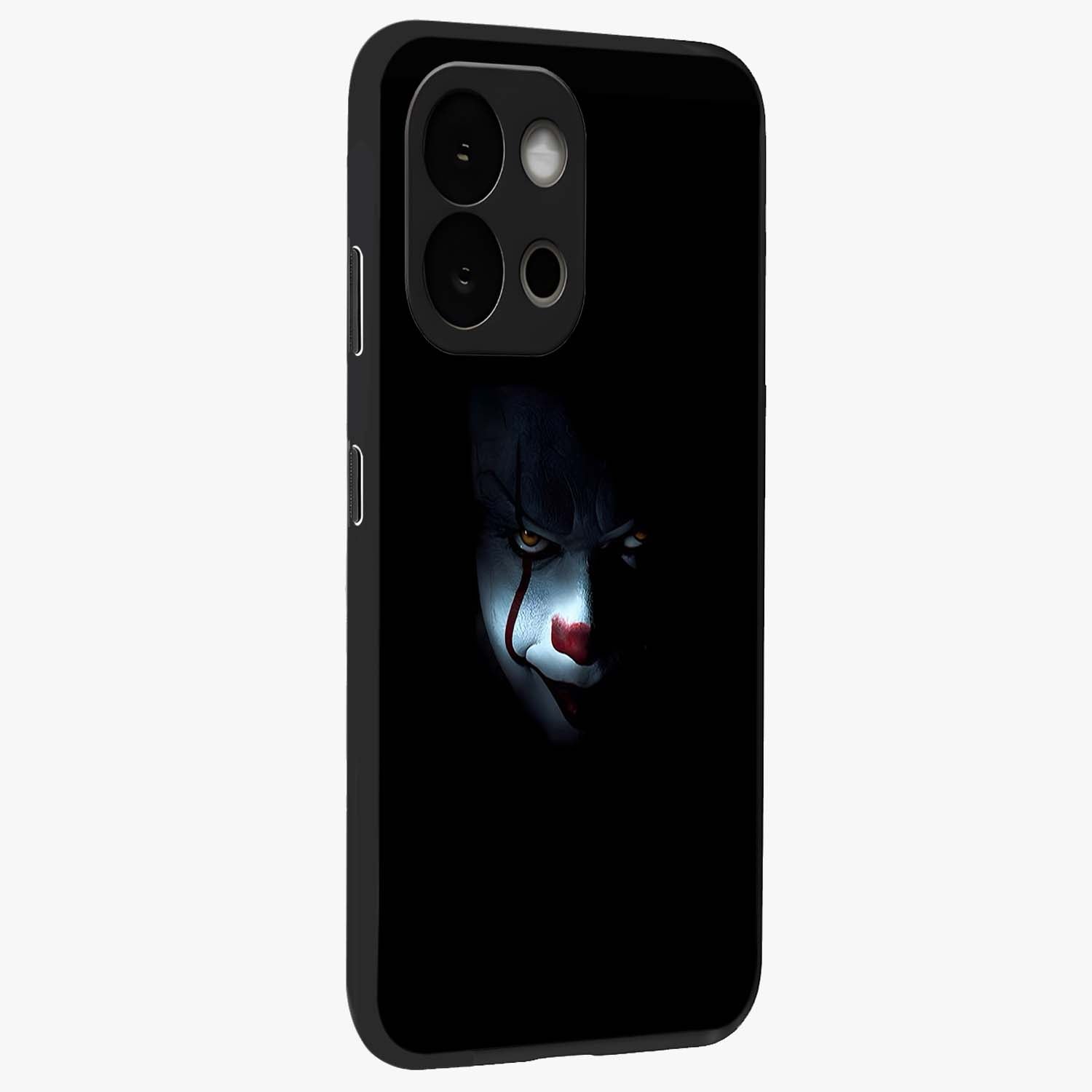 Midnight Madness Smile Glass Case for 1+13S side perspective highlighting expressive textures and sleek edges