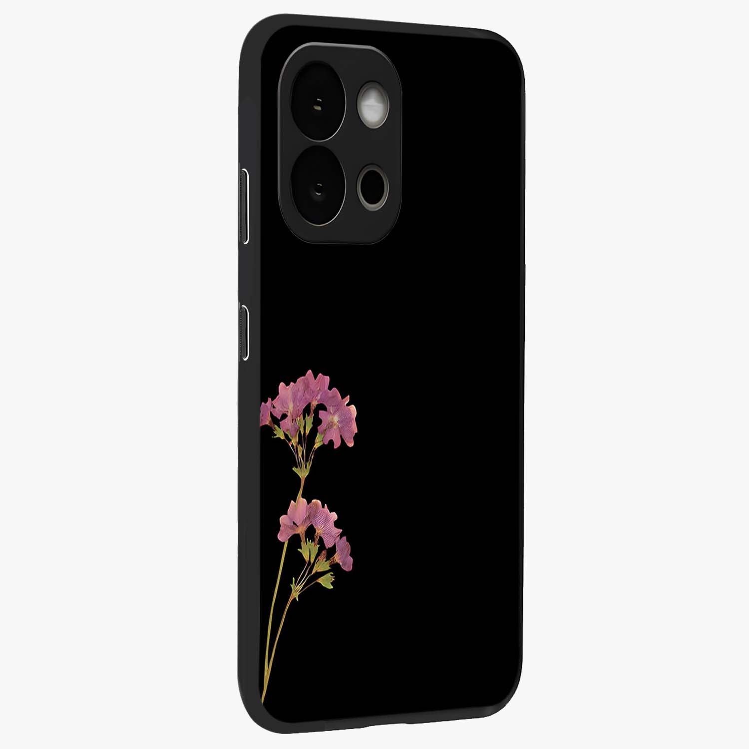 Riching Lavender Flower Glass Case for 1+13S side perspective highlighting delicate bloom textures and premium edges
