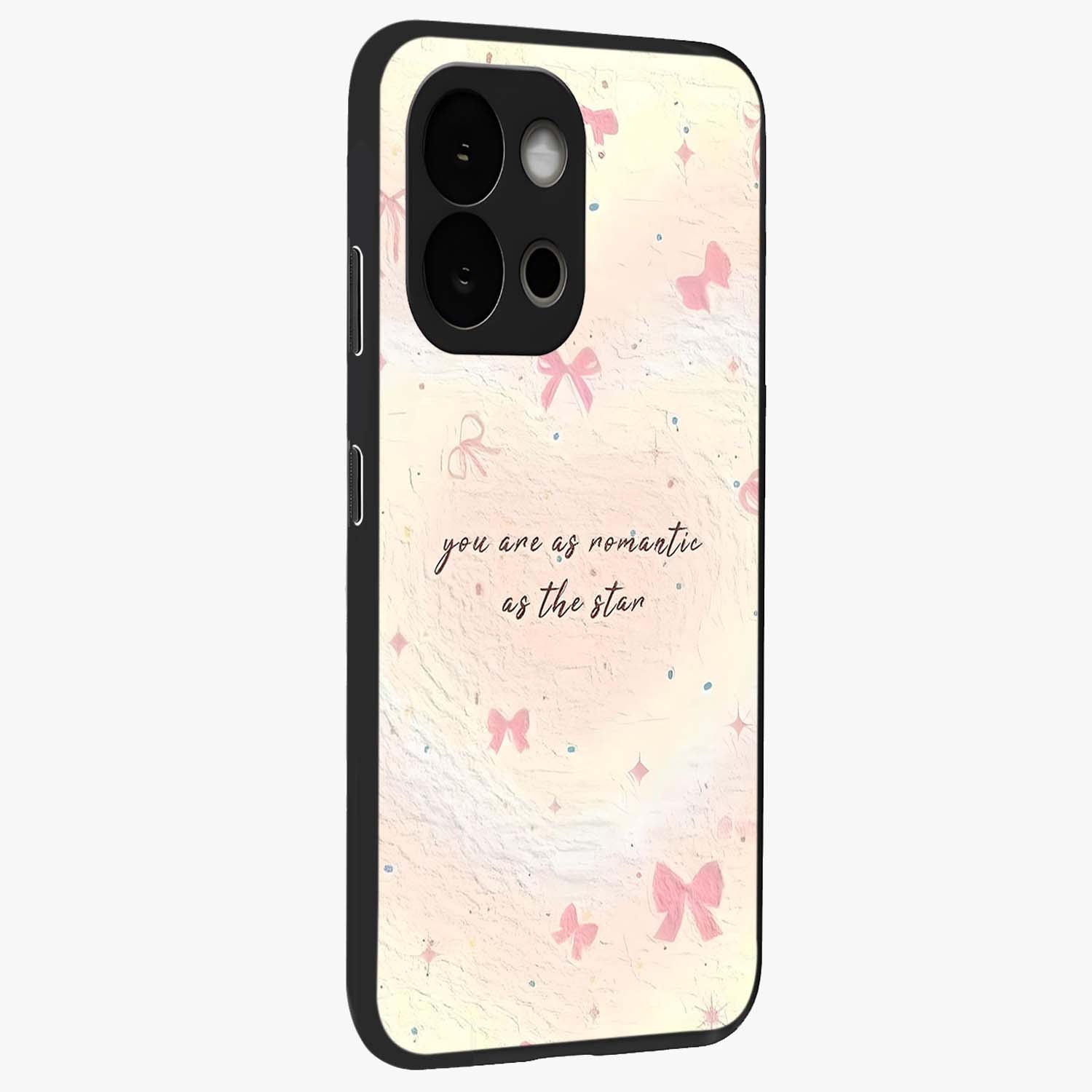 Starry Bow Romance Glass Case for 1+13S side perspective highlighting delicate detailing and premium edges