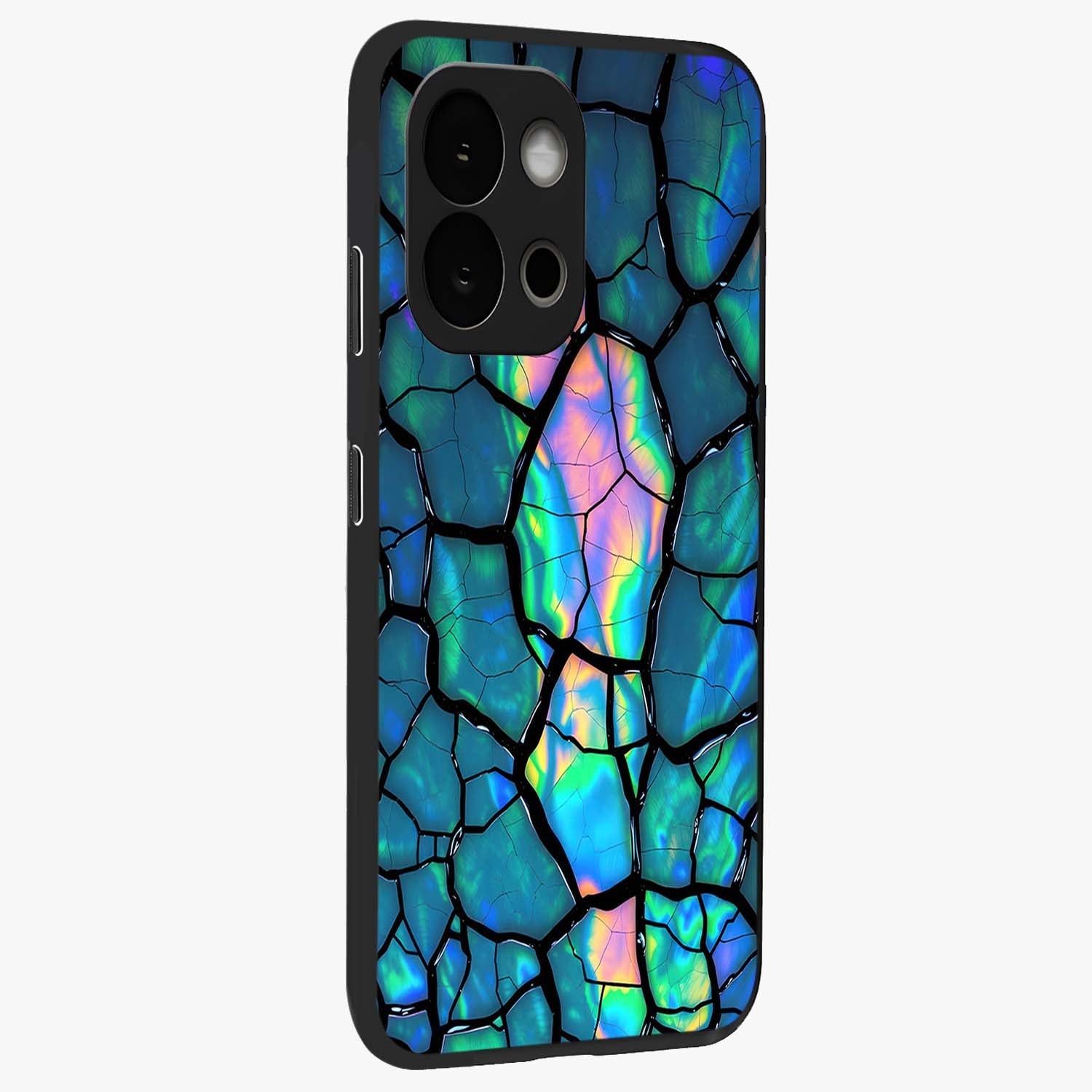 Tropical Wing Vibe Glass Case for 1+13S side perspective highlighting dynamic textures and sleek premium build