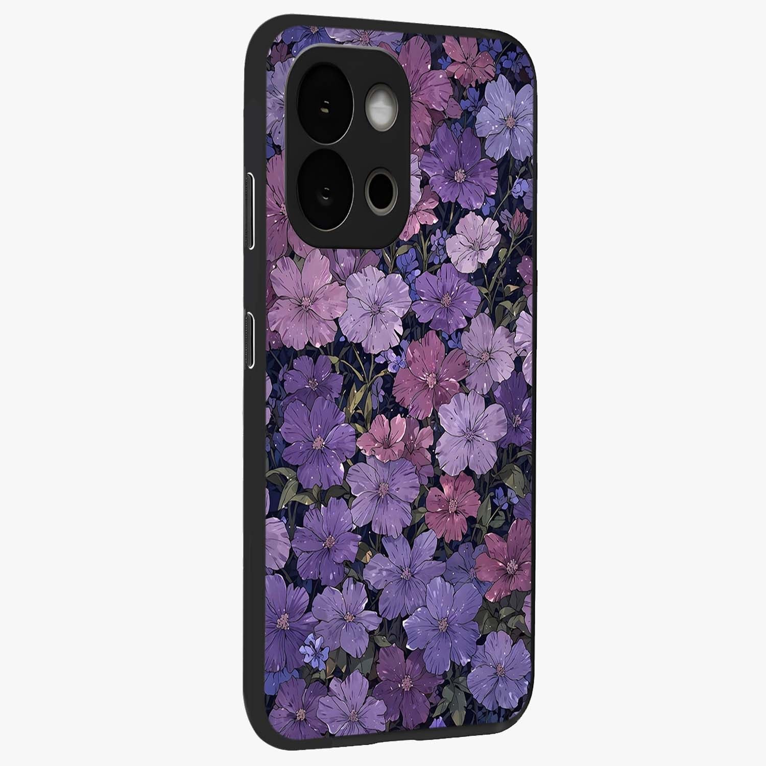 Velvet Bloom Tapestry Glass Case for 1+13S side perspective highlighting intricate bloom textures and premium edges