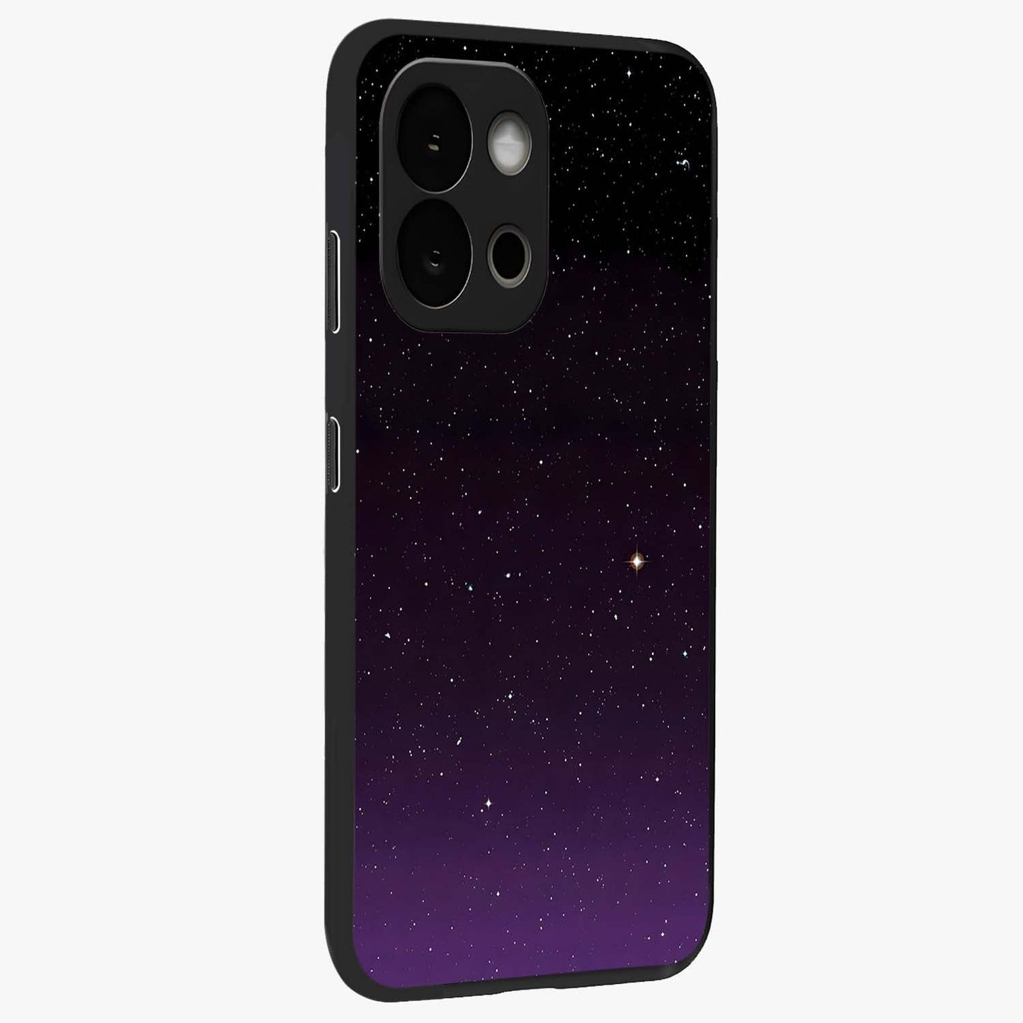 Violet and Black Shade Glass Case for 1+13S side perspective highlighting smooth gradient textures and sleek build