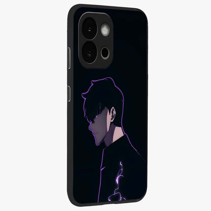 Void Lightning Phantom Glass Case for 1+13S side perspective highlighting sharp energy textures and premium edges