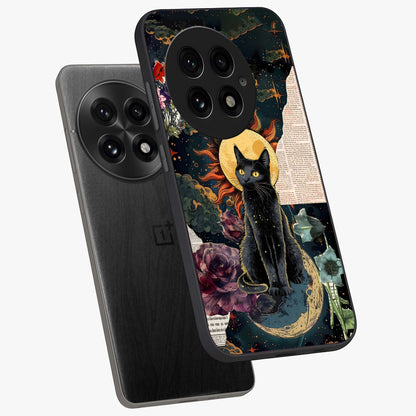 Celestial Black Cat  Glass Case for OnePlus 13 |1+13