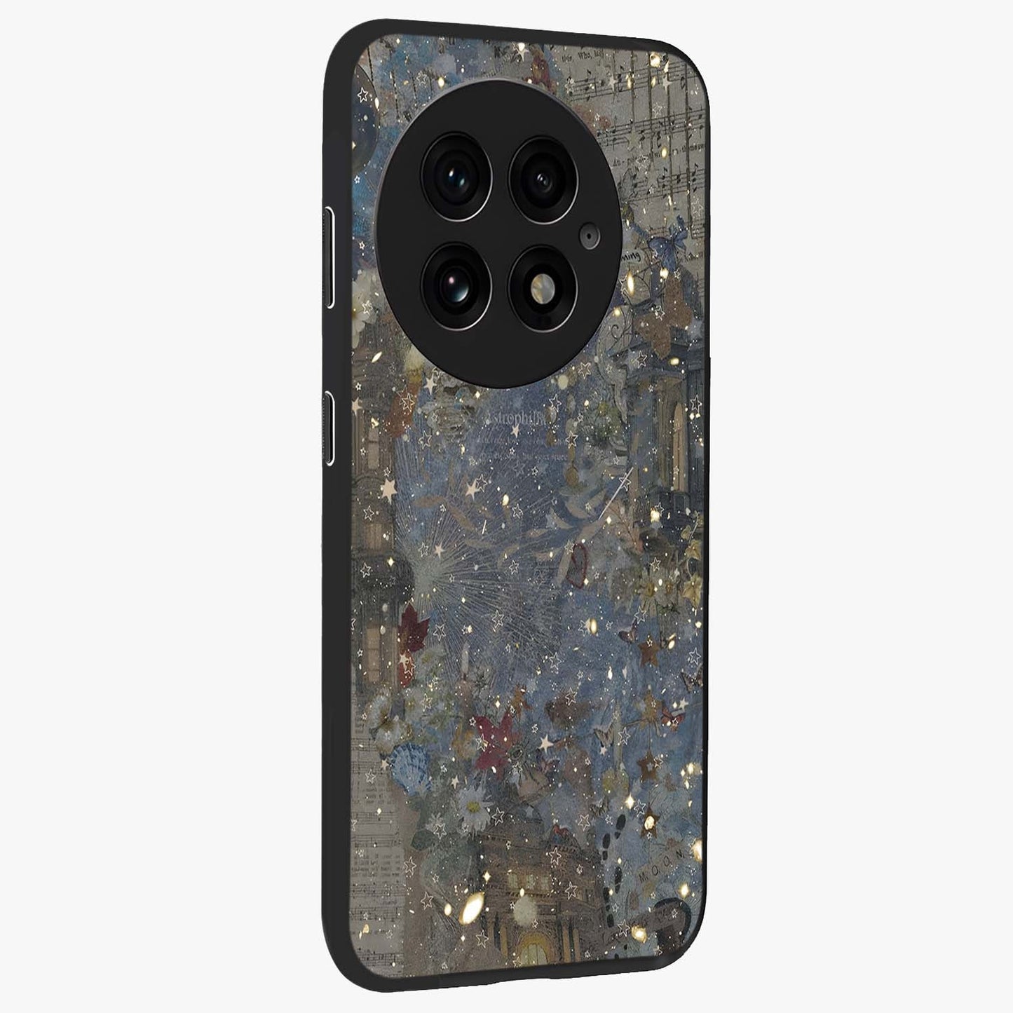 Aesthetic Astrolophia Glass Case for 1+13 side perspective highlighting detailed astrological aesthetic elements