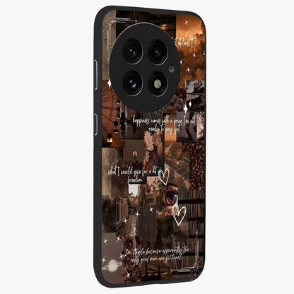 Bittersweet Aesthetic Chaos Glass Case for 1+13 side perspective highlighting vibrant textures and premium detailing