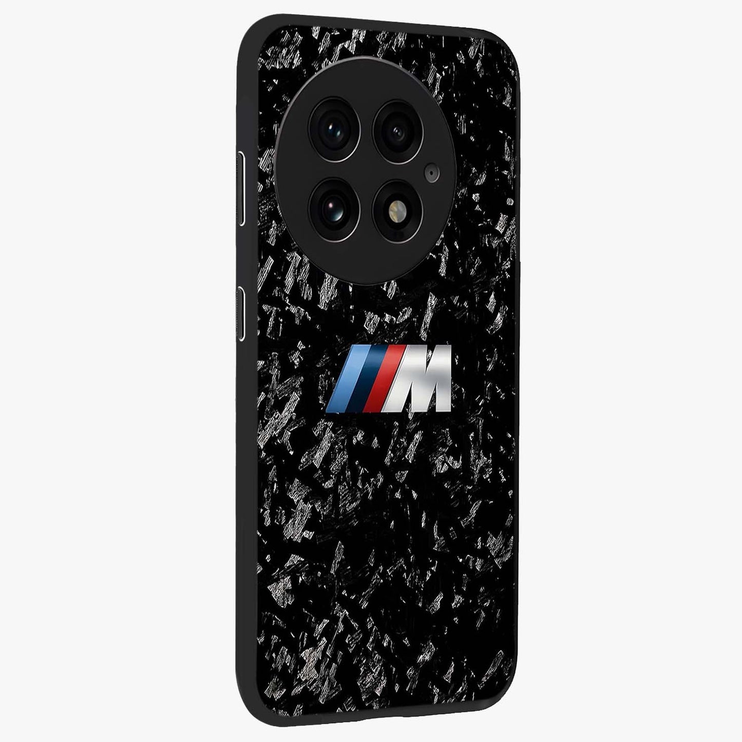Carbon Speed Mark Glass Case for 1+13 side perspective highlighting sleek sporty detailing and premium build