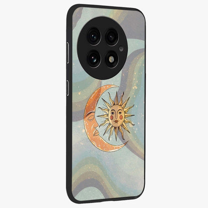 Celestial Harmony Vibes Glass Case for 1+13 side perspective highlighting harmonious detailing and sleek edges