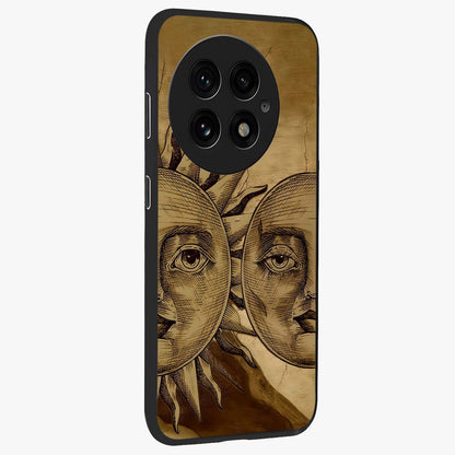 Celestial Relic Glow Glass Case for 1+13 side perspective highlighting intricate celestial textures and sleek build