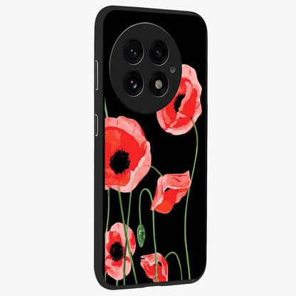 Crimson Garden Dream Glass Case for 1+13 side perspective highlighting elegant floral textures and premium build
