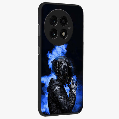 Cyber Sentinel Protocol Glass Case for 1+13 side perspective highlighting sharp digital textures and premium build