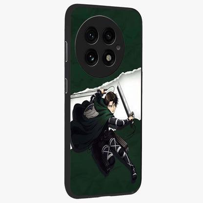 Emerald War Vanguard Glass Case for 1+13 side perspective highlighting dramatic textures and premium edges