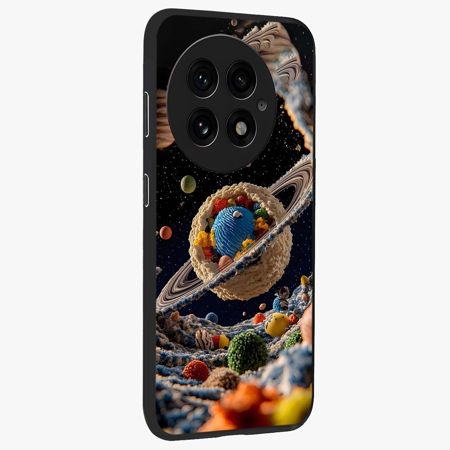 Galactic Dessert Dream Printed Glass Case for 1+13 side perspective highlighting sweet fantasy detailing and smooth build